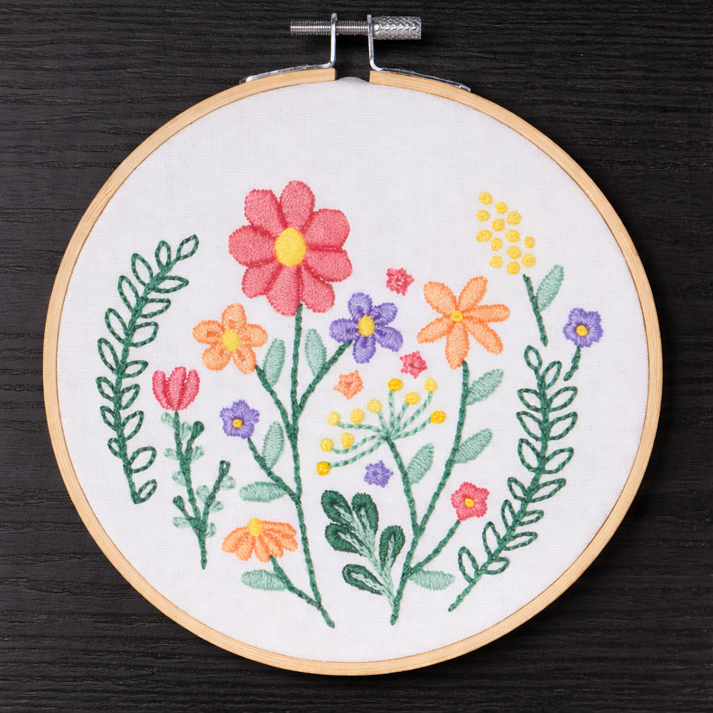 Educational Flower Embroidery Learning Kit – Fiber Arts & Fine Motor Skill Development