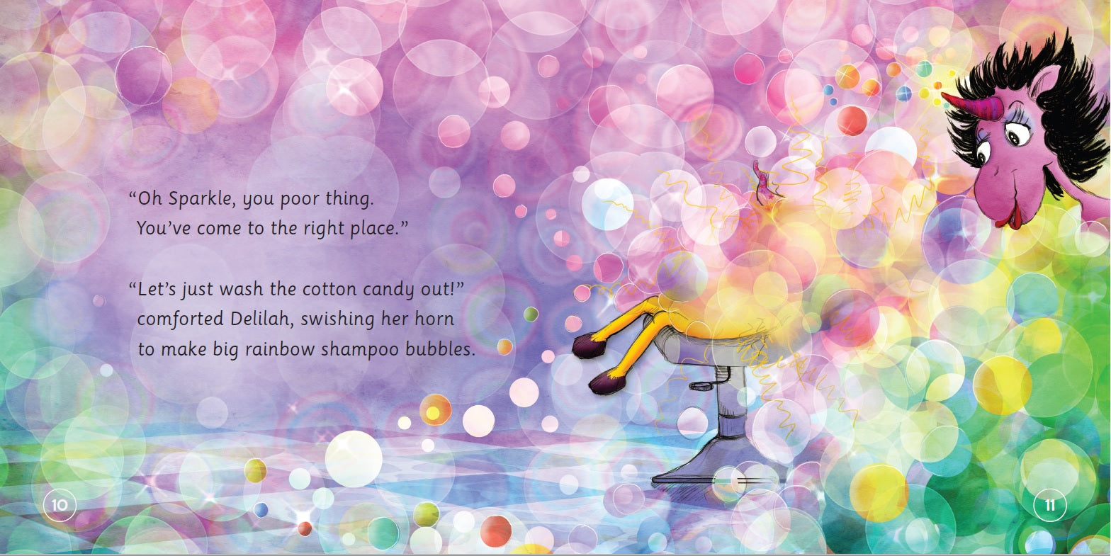 The Hairdresser for Unicorns. Reminding kids that their beauty comes from within.