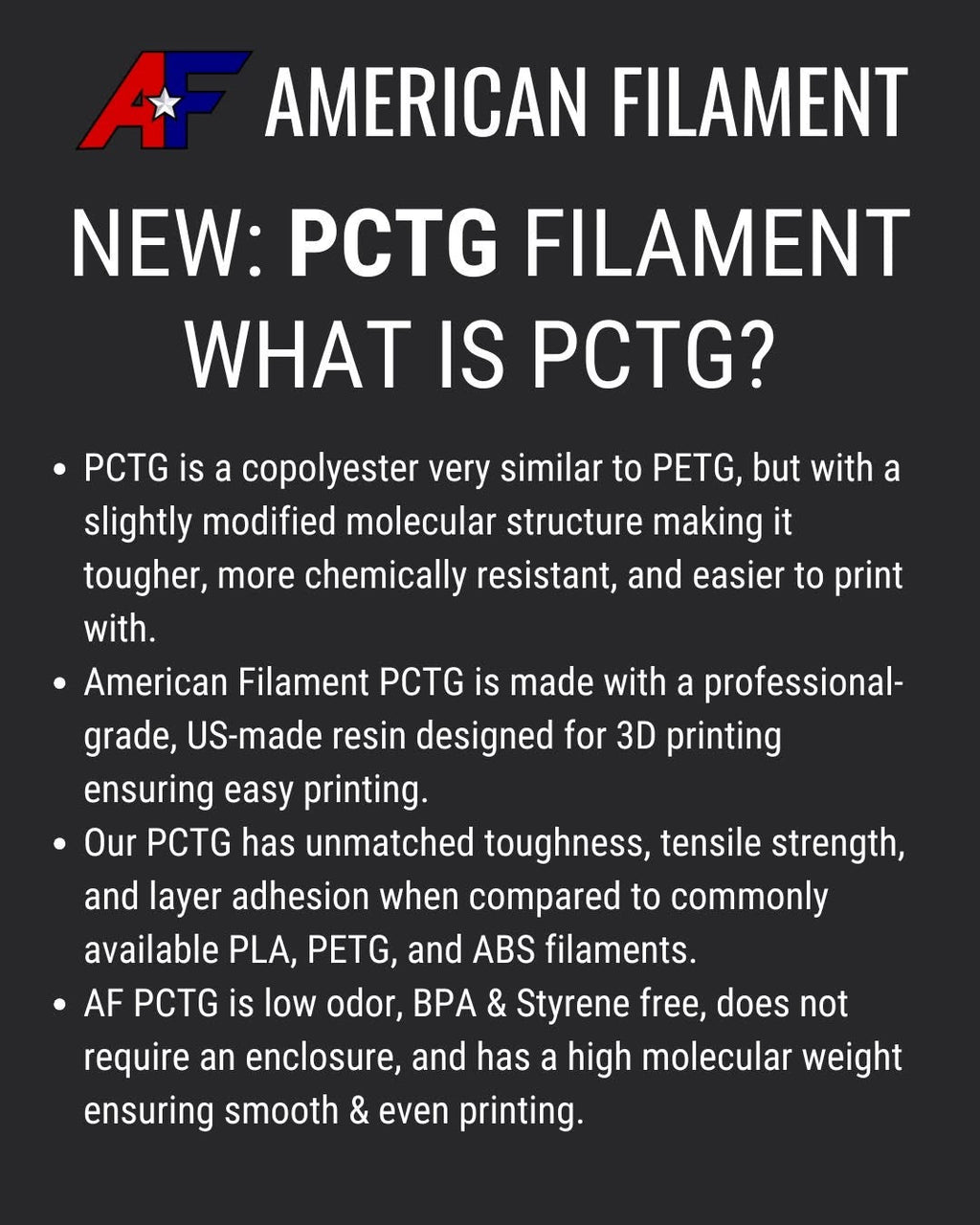 Army Green AF 1.75mm PCTG Filament Made in the USA!