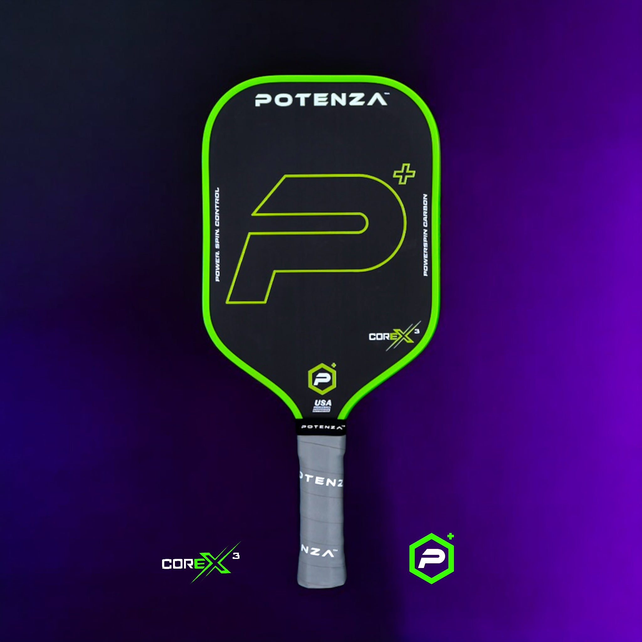 P+ PowerSpin Carbon COREx3 (Neon Green)