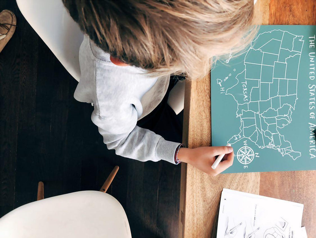 United States Map Trace-n-Erase Chalkboard® (unlabeled)