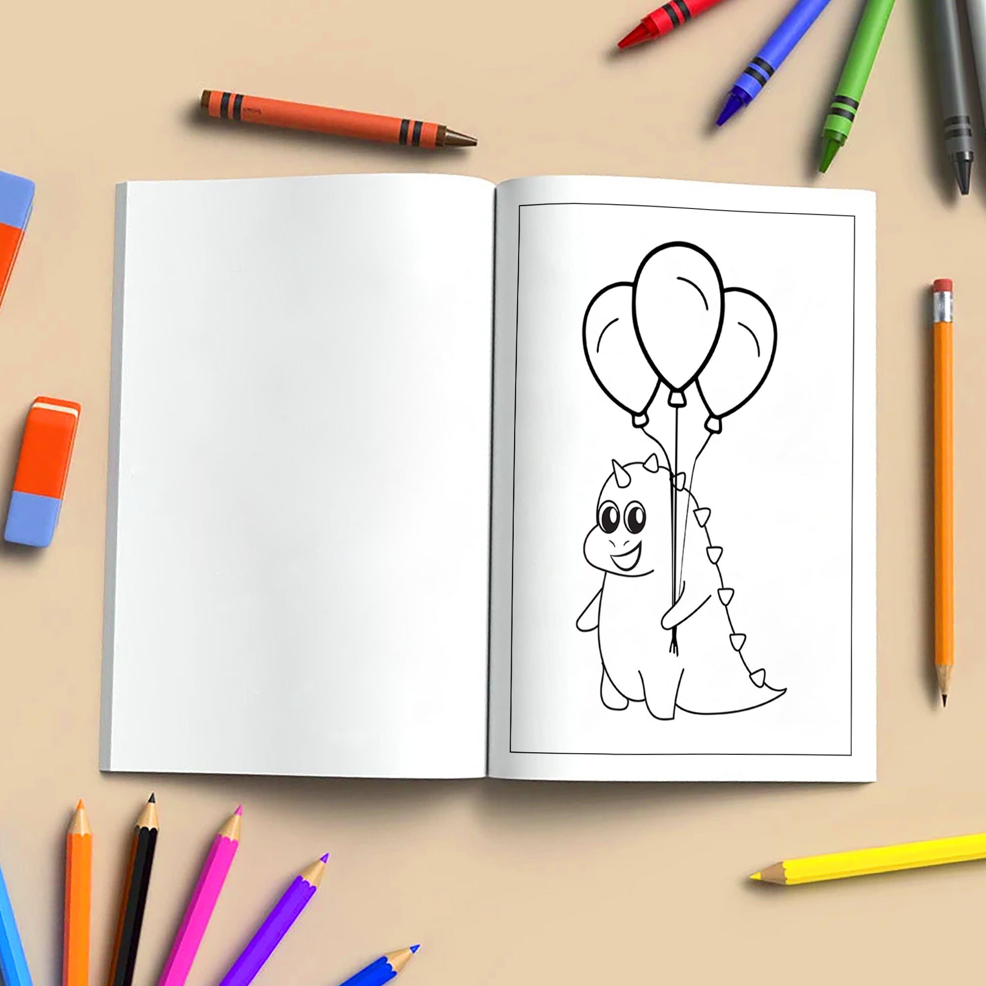 Adorable Dino World – Cute Dinosaur Coloring Pages – 48 Pages – Fun Prehistoric Friends – For Kids