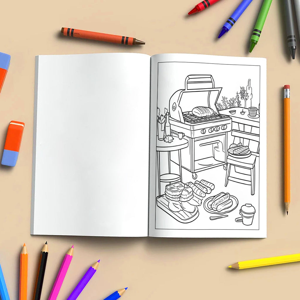 Aloha Spirit Hawaiian Coloring Pages – 48 Pages – Cute Island Life, Palm Trees, Surfboards – For Kids