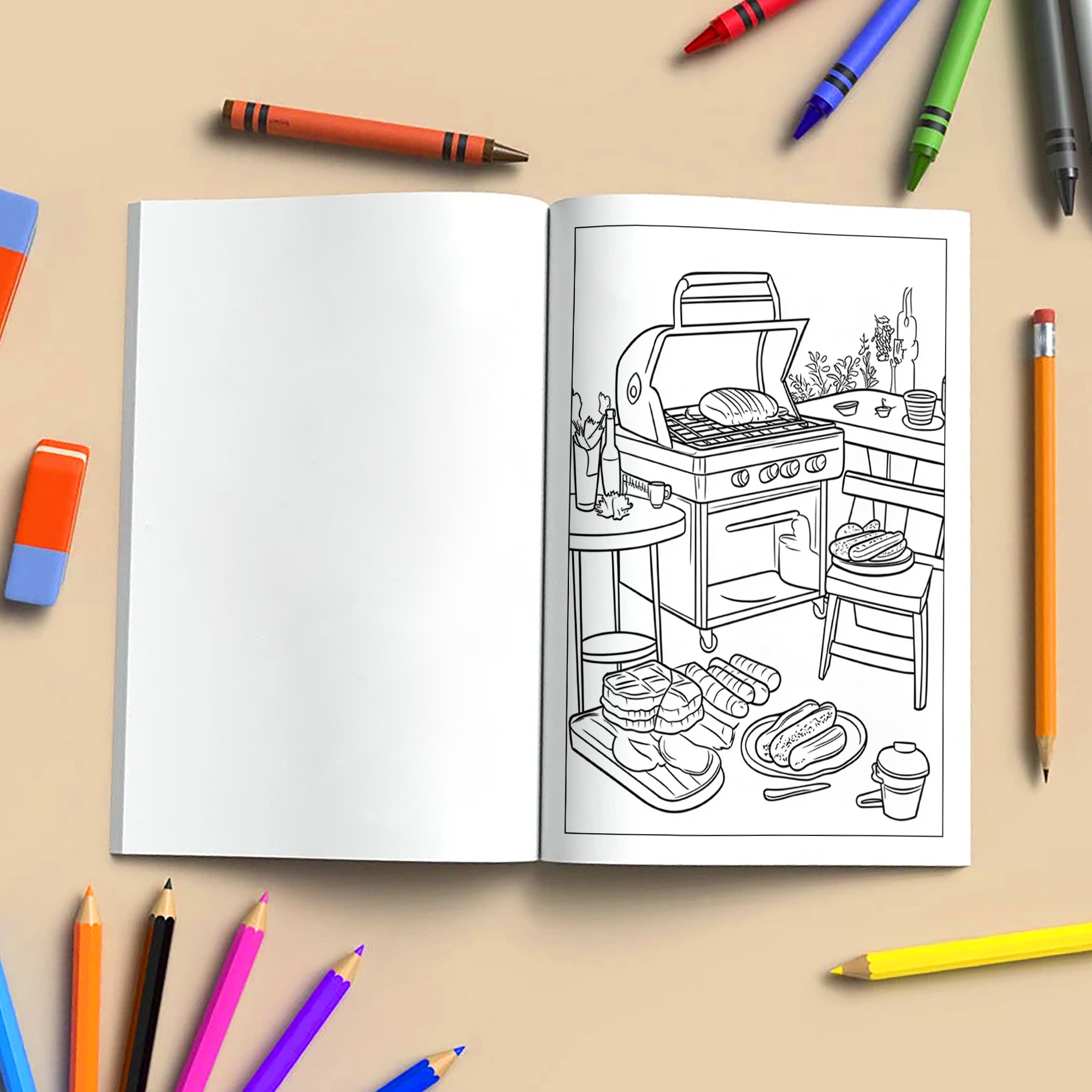 Aloha Spirit Hawaiian Coloring Pages – 48 Pages – Cute Island Life, Palm Trees, Surfboards – For Kids