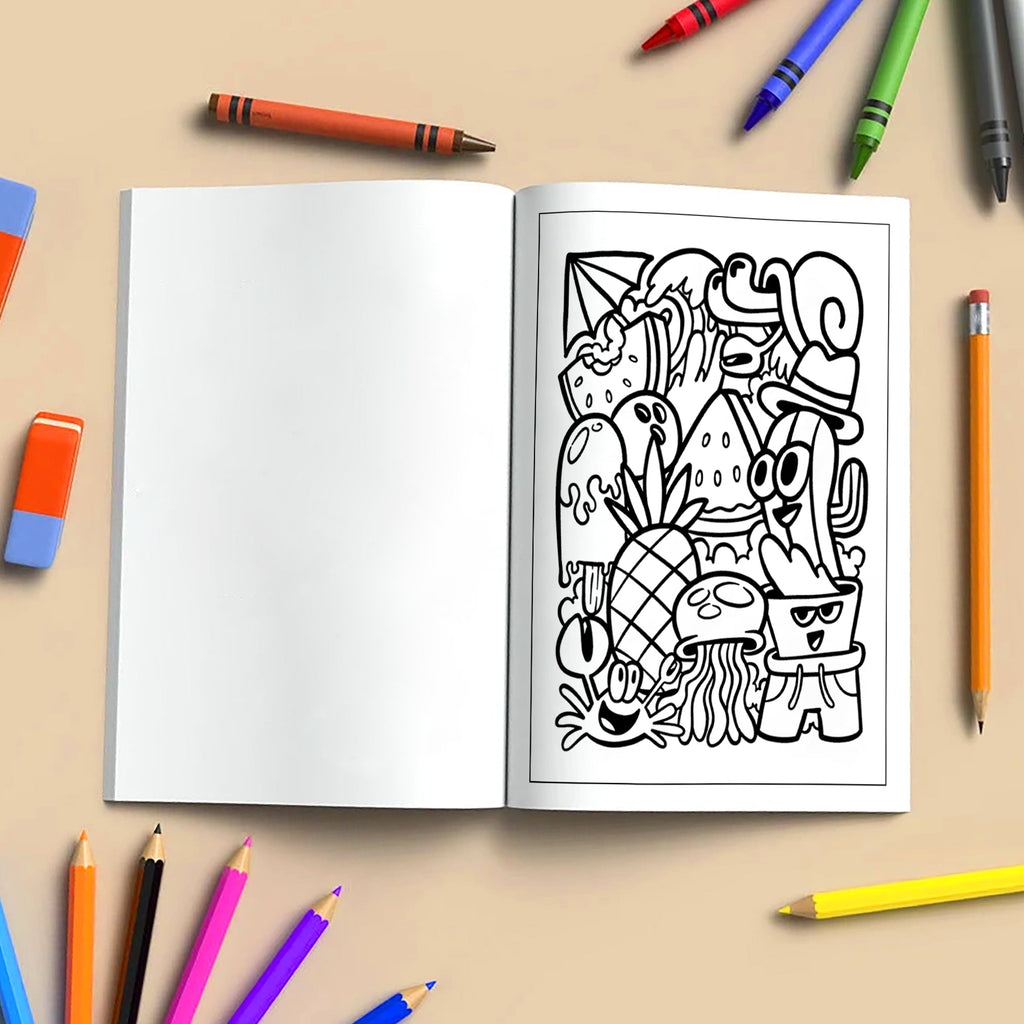 Aloha Doodle Days – Hawaii Coloring Pages – 48 Summer Vacation Scenes – For Kids