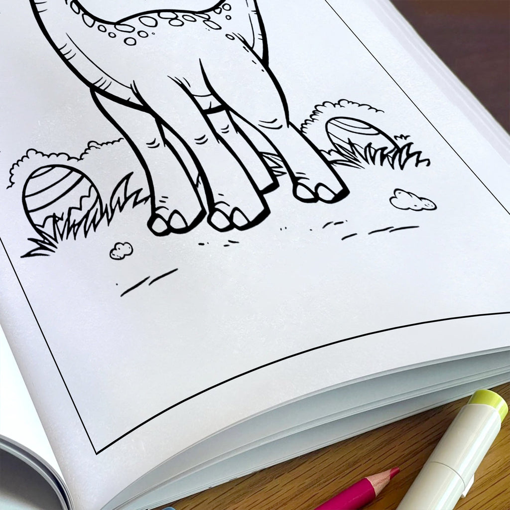 American Dino World – Cute Dinosaur & Flag Coloring Pages – 48 Pages – Cartoon Dino, Patriotic Scene – For Kids