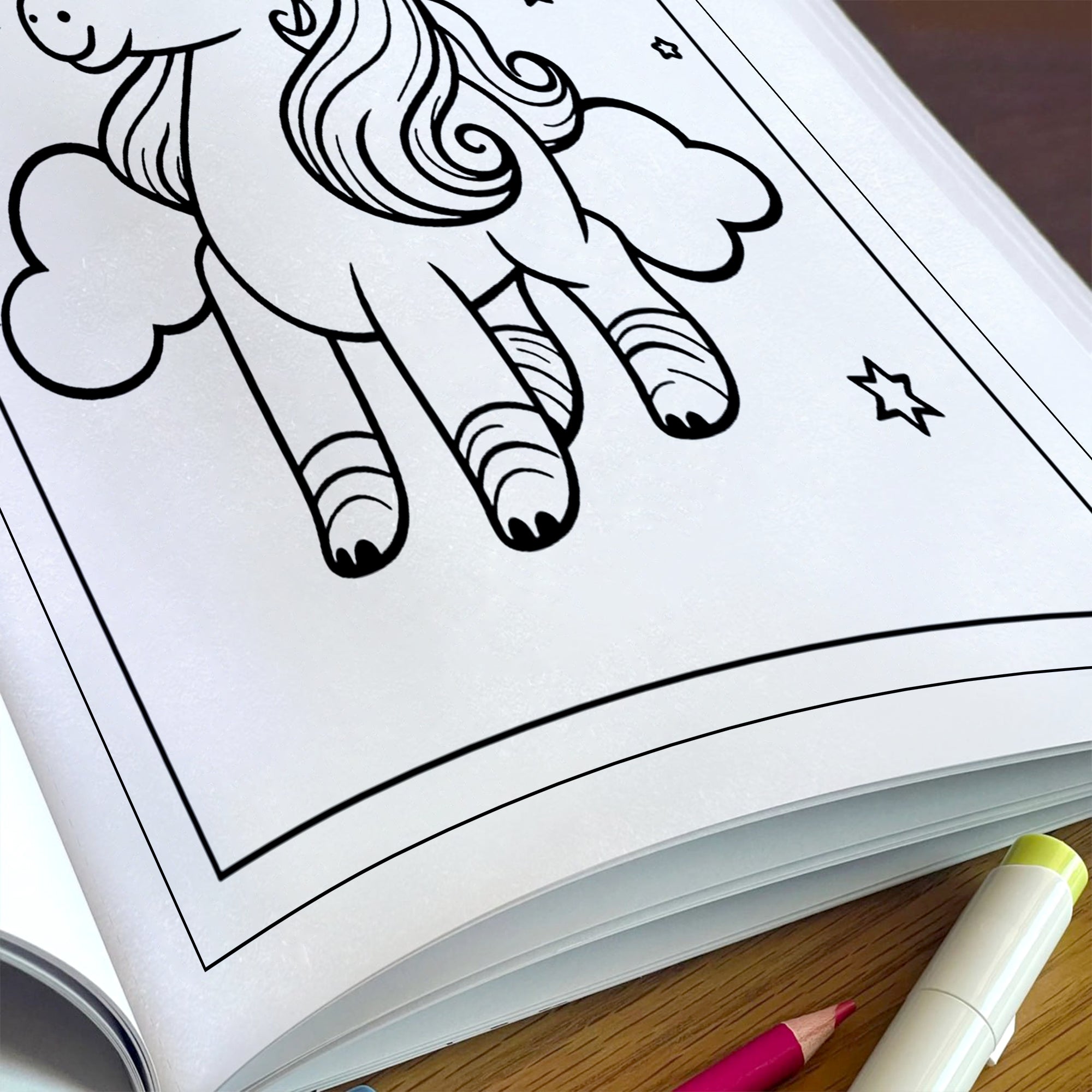 Sweet Sky Unicorn Coloring Pages – 48 Pages – Adorable Unicorn Adventure Designs – For Kids