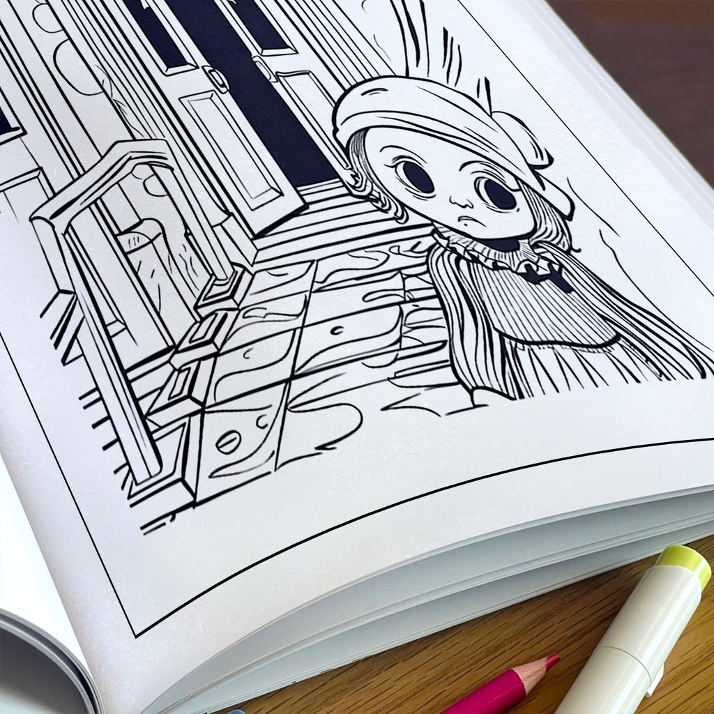 Fright Night – Haunted Mansion Coloring Pages – 48 Scary Houses & Halloween Vibes – For Kids