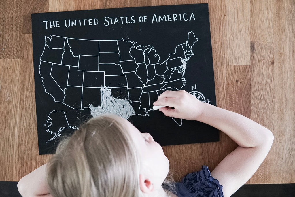 United States Map Trace-n-Erase Chalkboard® (unlabeled)