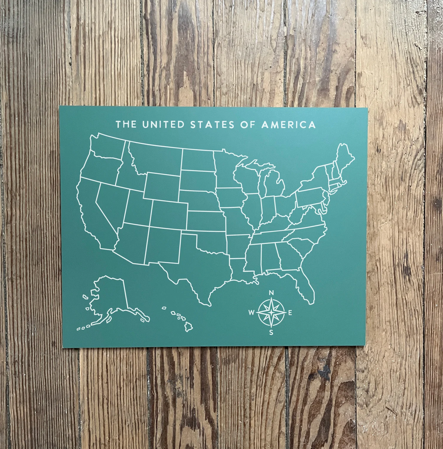 United States Map Trace-n-Erase Chalkboard® (unlabeled)