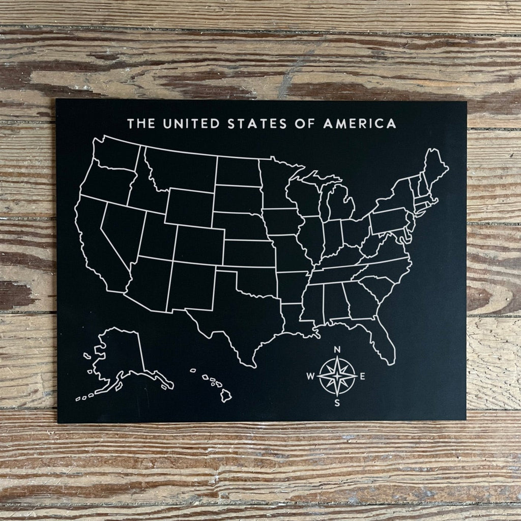 United States Map Trace-n-Erase Chalkboard® (unlabeled)
