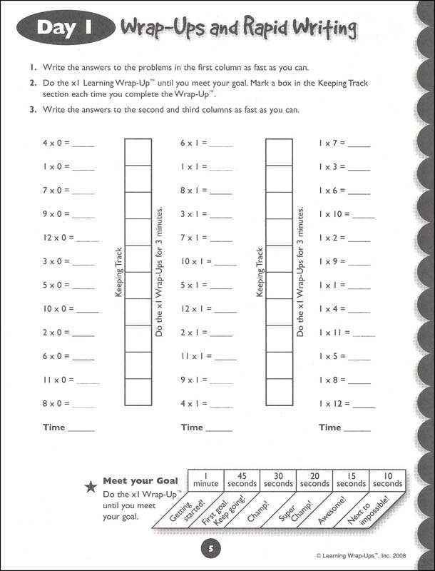Learning Wrap-ups: 10 Days to Multiplication Mastery