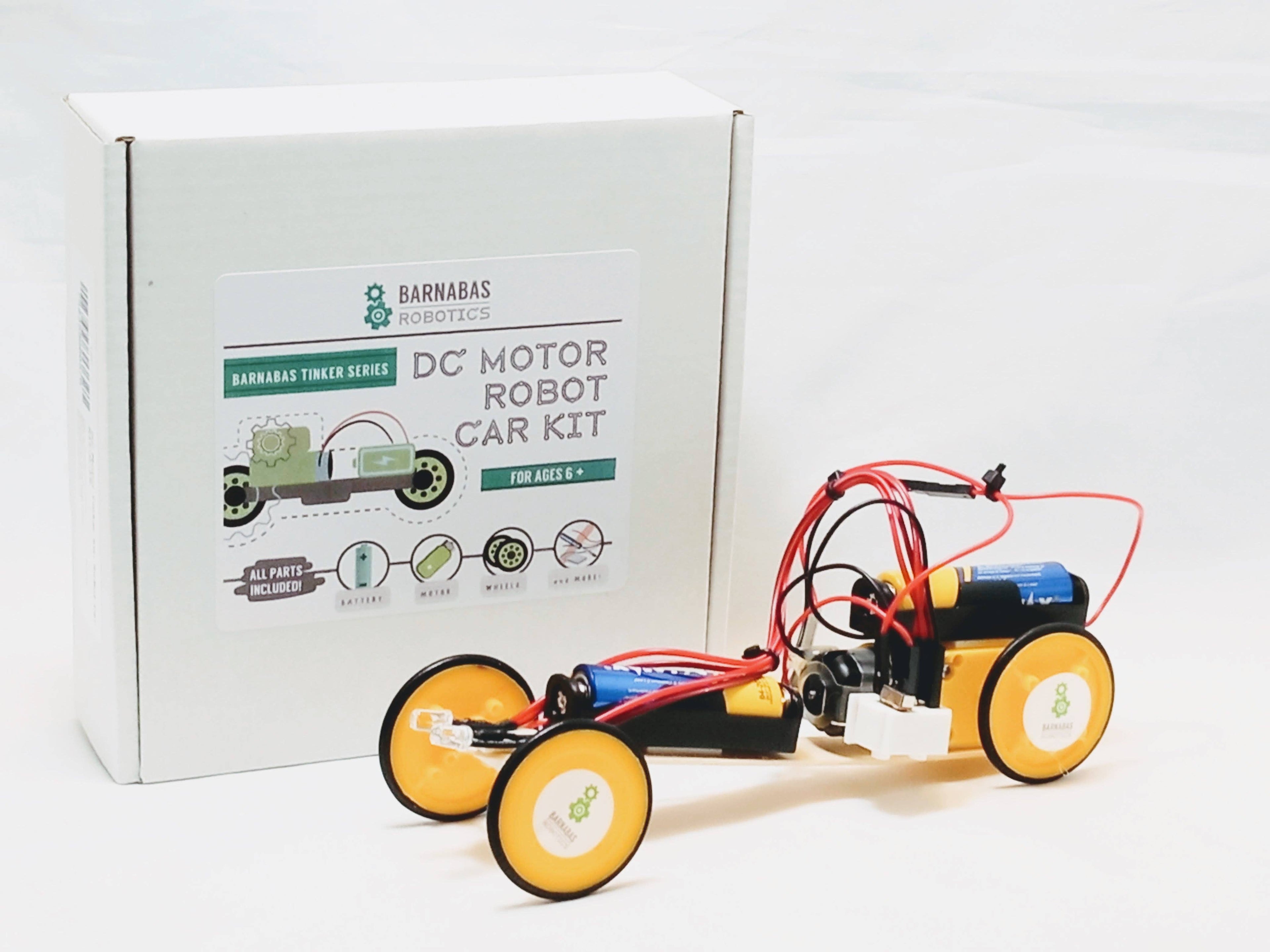 DC Motor Tinker Kit: STEM Robot Car With Lights And Switch (Ages 8-15): 1-Pack