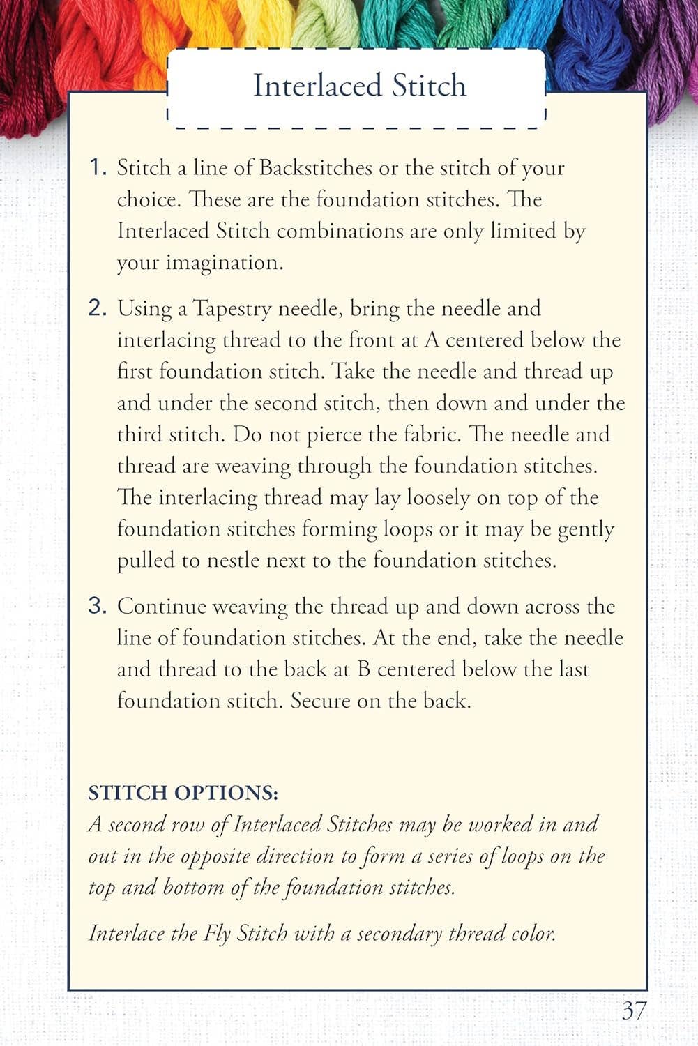 Hand Embroidery Stitches At-A-Glance — Instructional Carry-Along Guide to Fiber Art Techniques