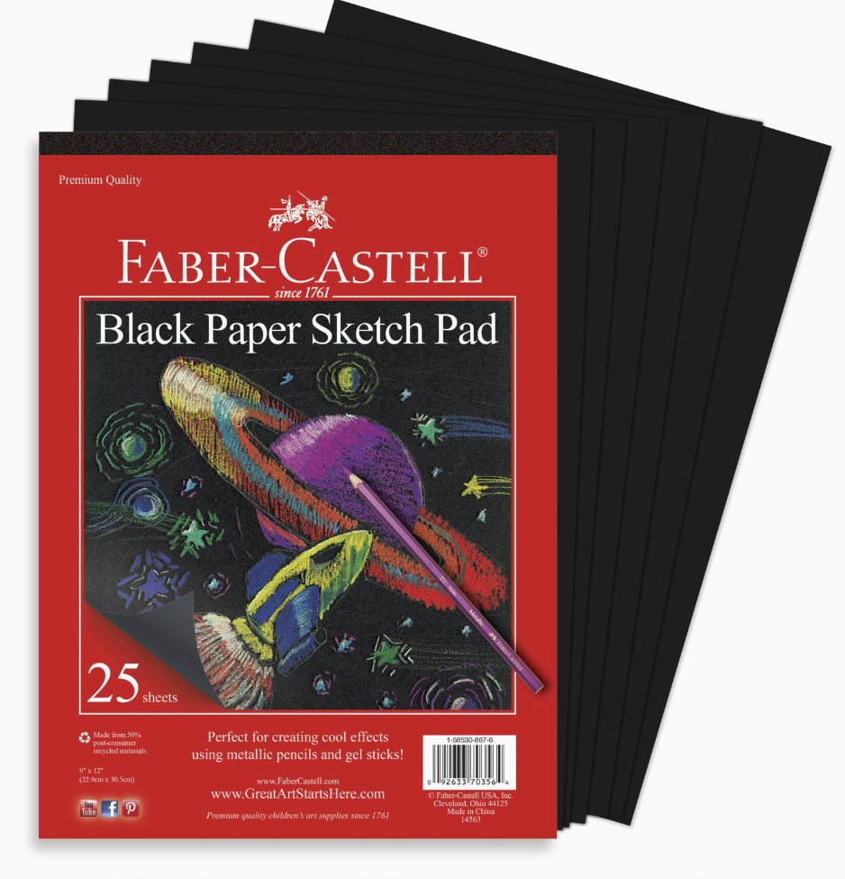 Educational Sketching & Color Exploration Kit – Faber-Castell Black Edition Sketch Kit with Colored Pencils