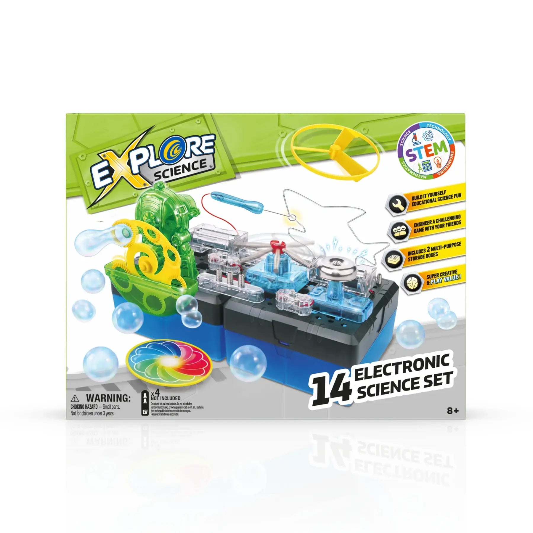 Electronic Science Building Kit – STEM Circuit Learning Set with 14 Engineering Activities (Hands-On Electricity & Design Exploration)