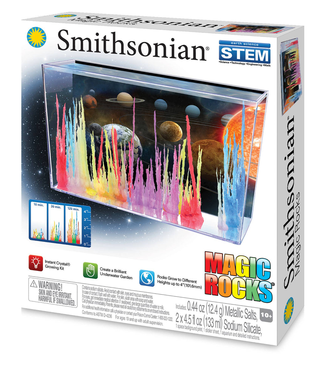 Smithsonian Magic Rocks: Crystal Growth Chemistry Kit – STEM Learning Activity for Chemical Reactions and Mineral Formation (Hands-On Science Experiment)