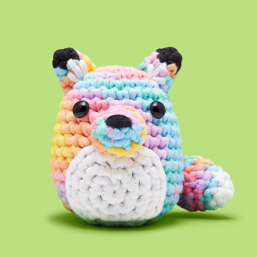 Educational Crochet Learning Kit – Beginner Fiber Arts Skill Development: Woobles Pastel Fox Crochet Kit