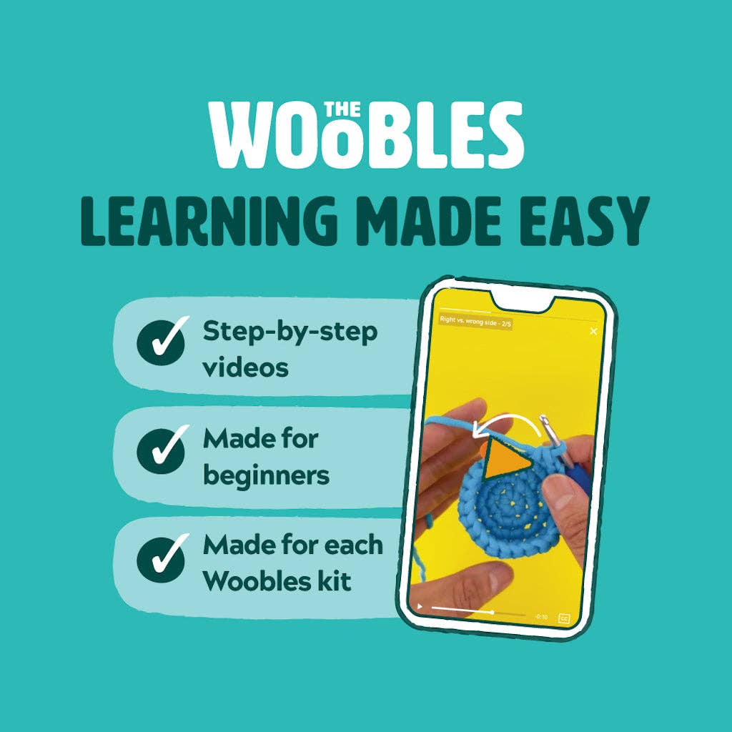Educational Crochet Learning Kit – Beginner Fiber Arts Skill Development: Woobles Cupid the Lovebird