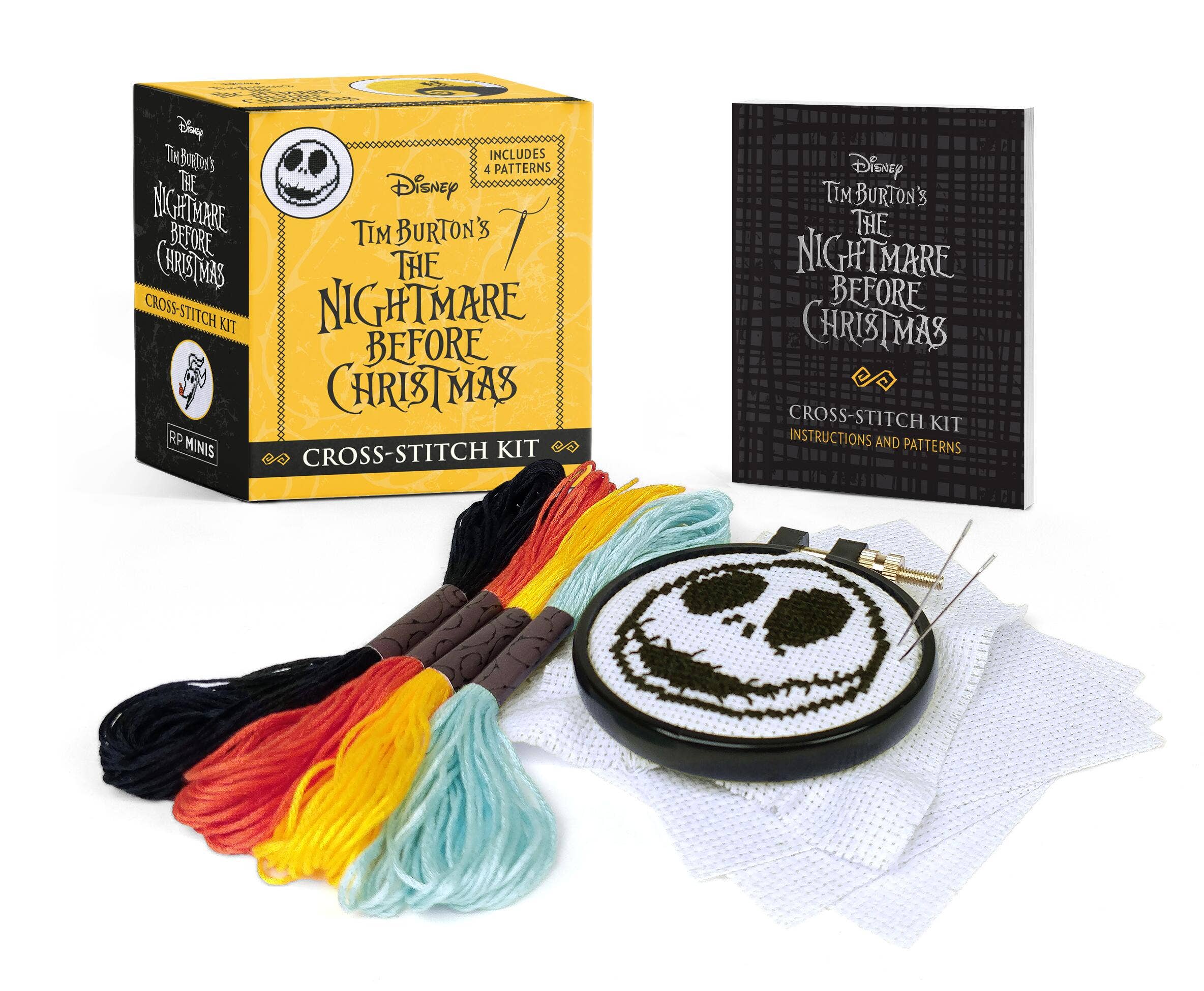 The Nightmare Before Christmas Mini Cross-Stitch Kit – Fiber Arts, Pattern Reading, and Fine Motor Skills Learning Set