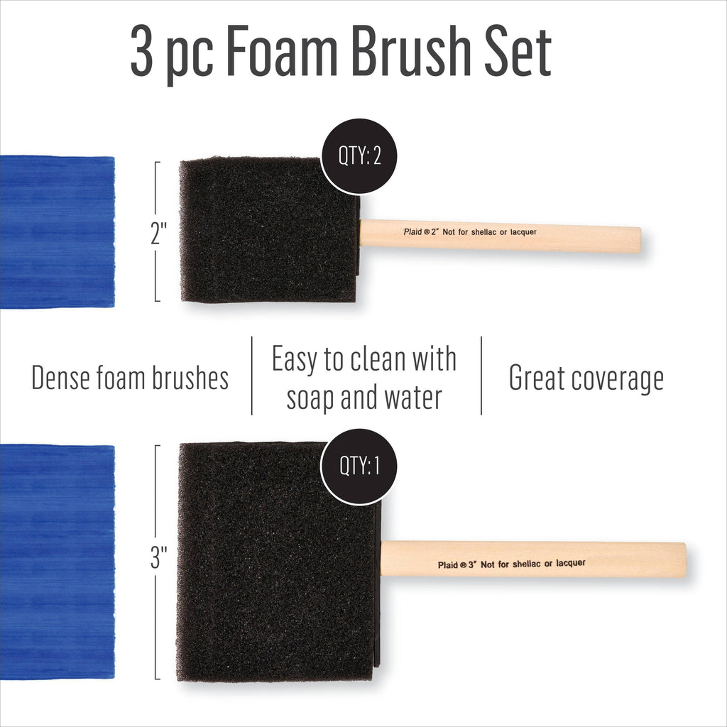 Plaid ® Brush Sets - Foam Brush Set of 3