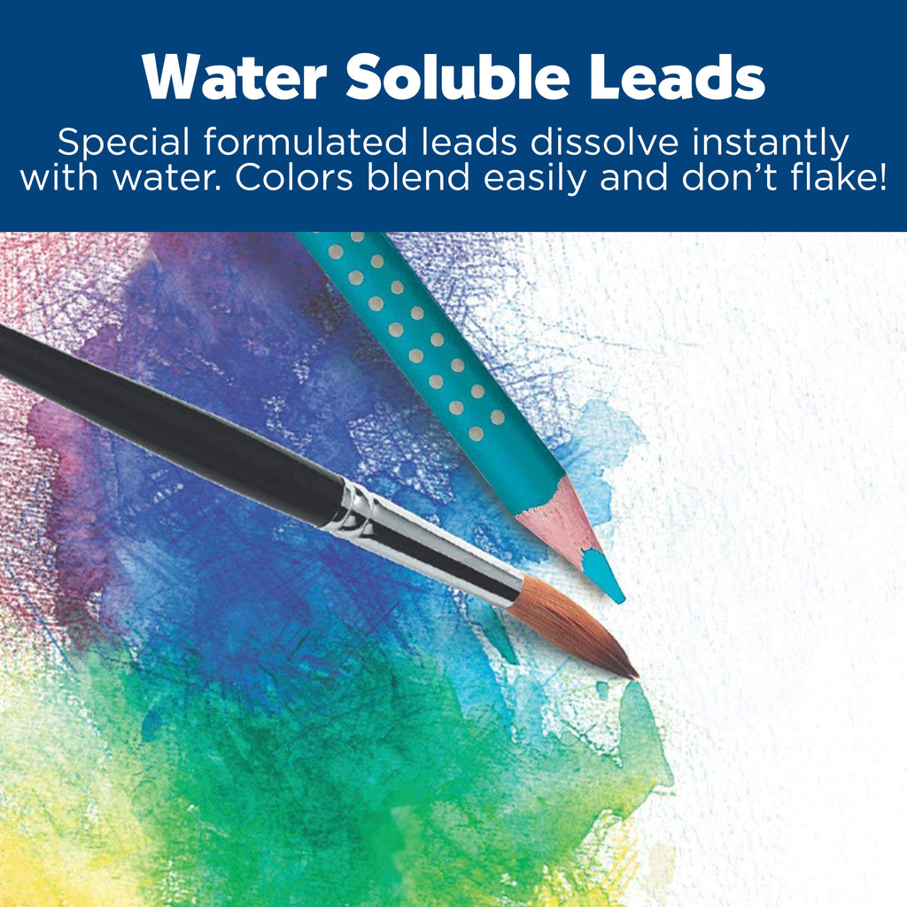 Educational Watercolor Pencil Set (12 Pack) – Triangular Grip EcoPencils for Blending, Color Theory, and Art Skill Development