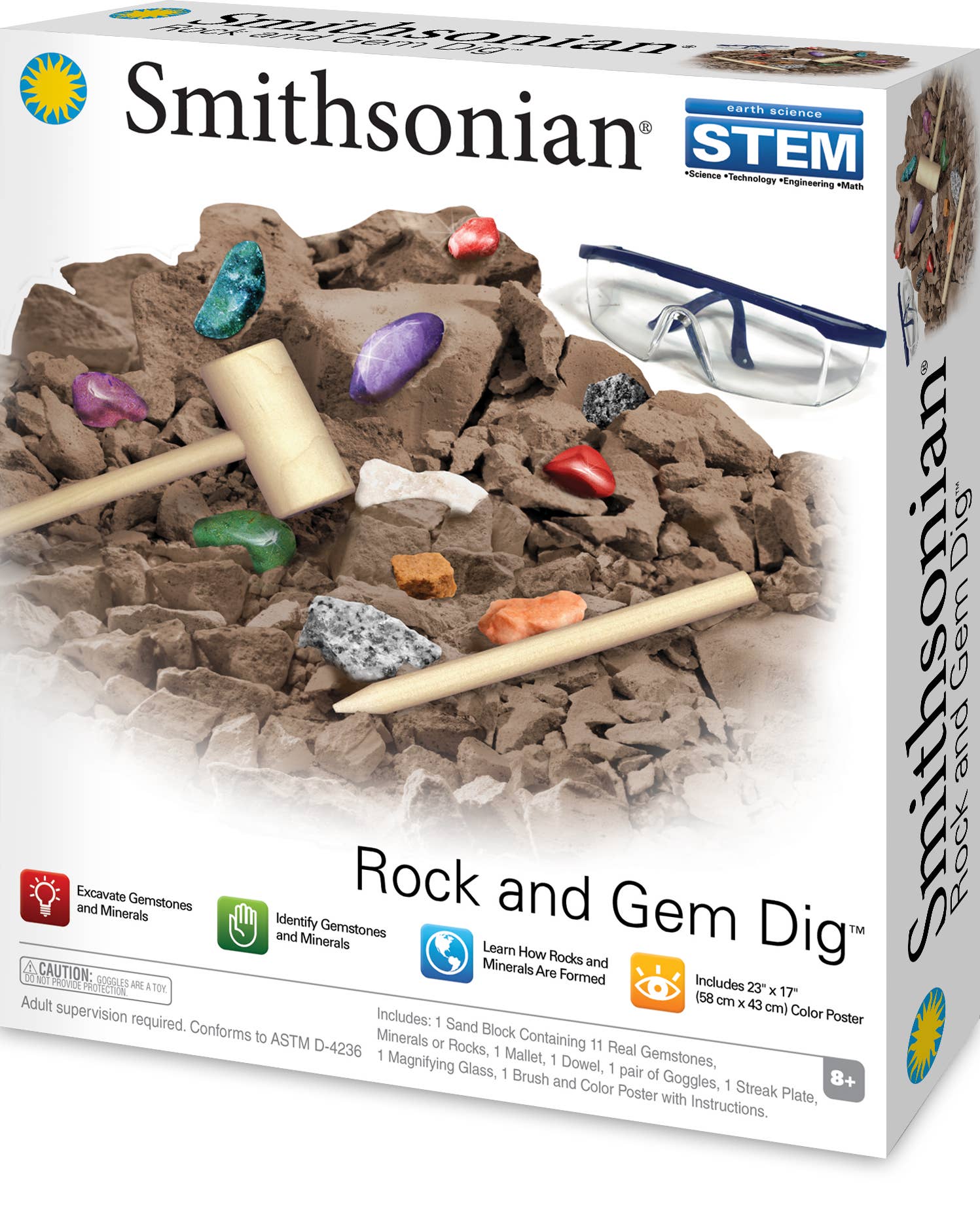 Geology & Earth Science Exploration Kit – Rock, Mineral, and Gem Excavation with Identification (STEM Learning Set)