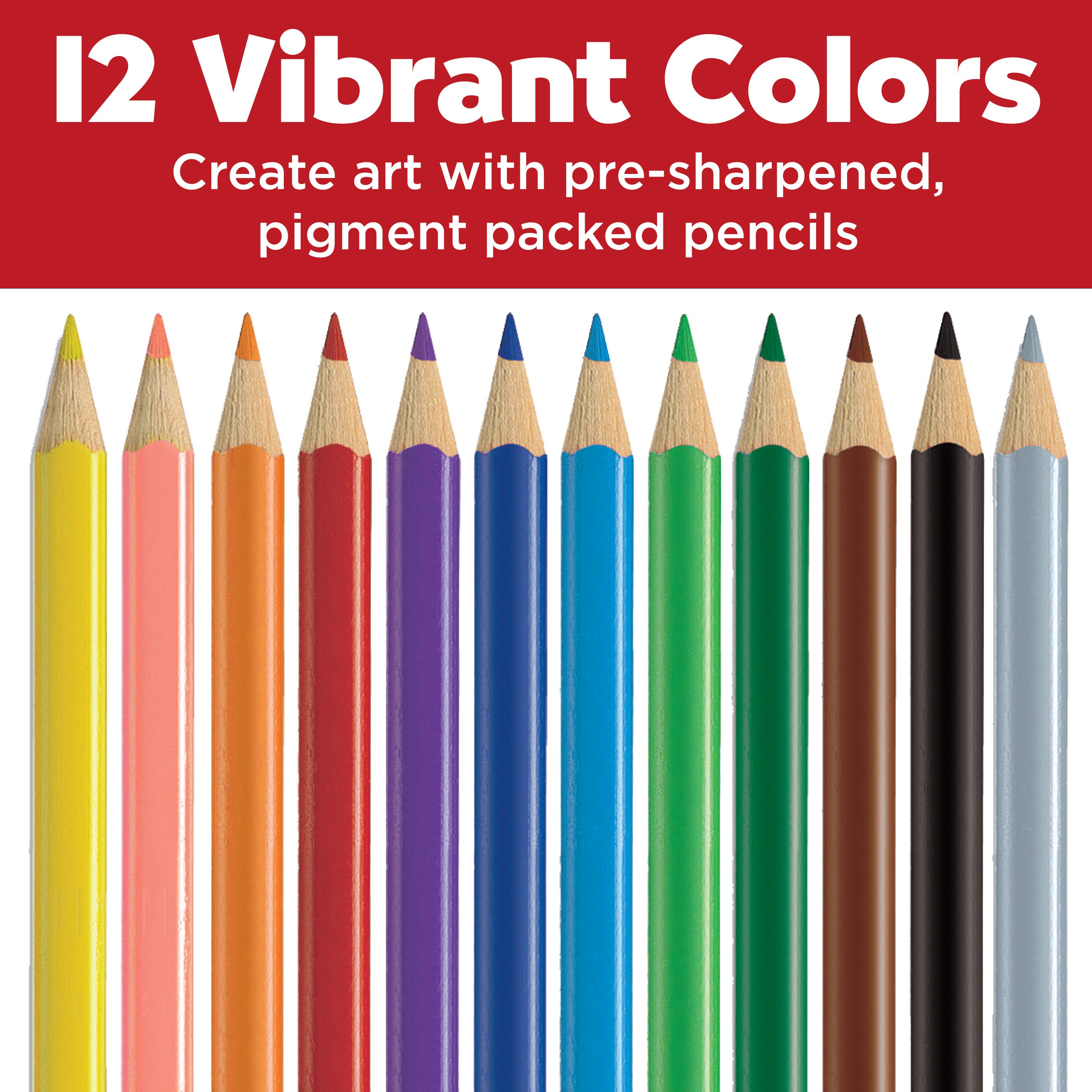 Educational Ergonomic 12 ct Colored Pencils Set – Triangular EcoPencils for Fine Motor Skill Development and Art Learning