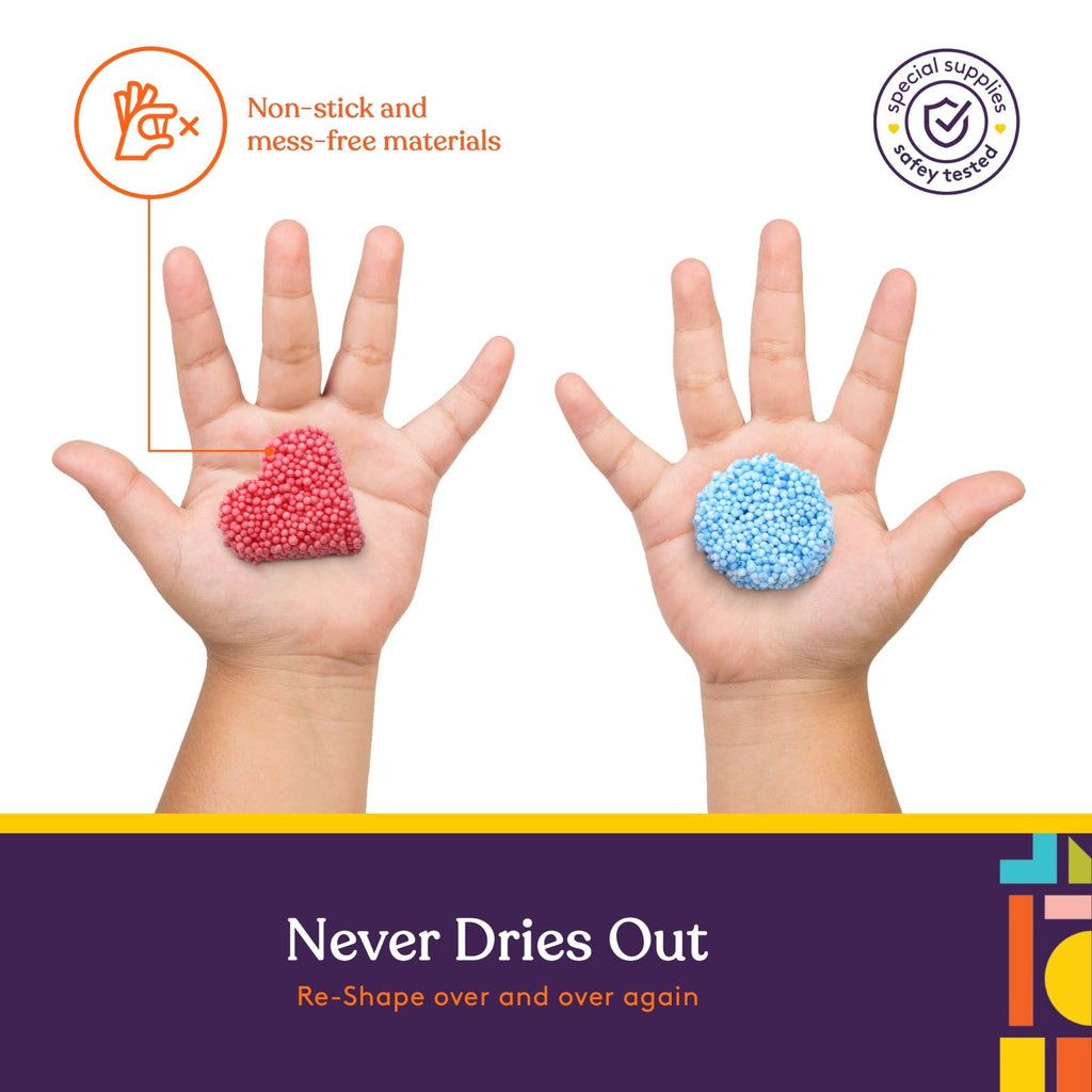 Fun Foam Modeling Foam Beads Play Kit ( 10 Blocks)-  4 Shapes