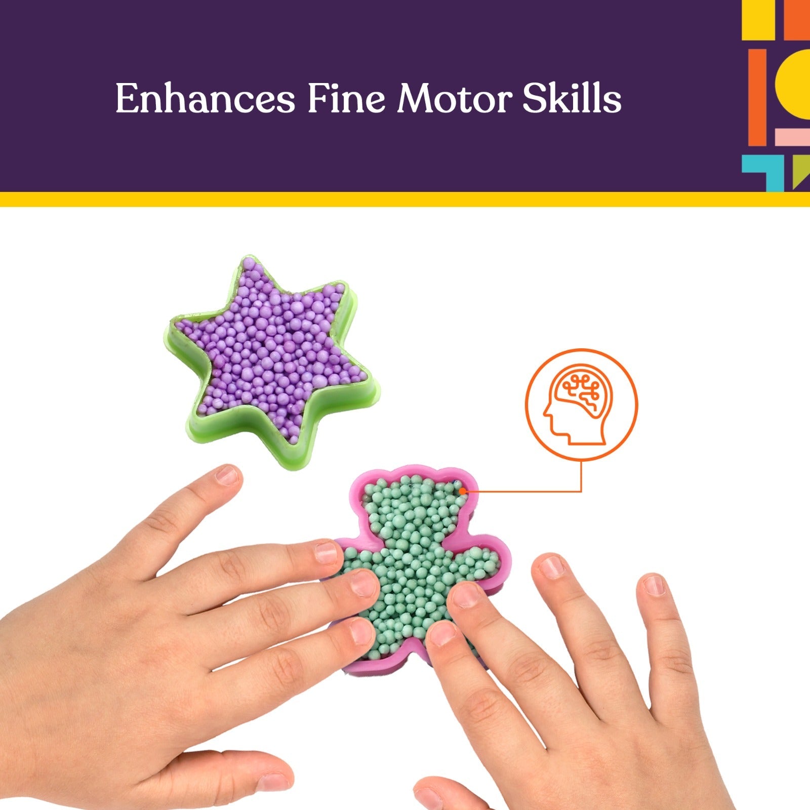 Fun Foam Modeling Foam Beads Play Kit ( 10 Blocks)-  4 Shapes