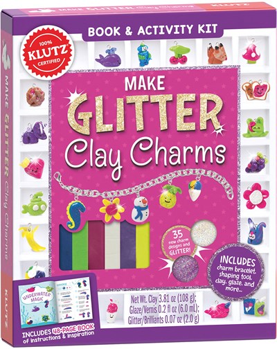 Klutz Make Glitter Clay Charms: Creative Design & Fine Motor Skills Kit – Hands-On Art, Sculpting, and Jewelry-Making Learning Set
