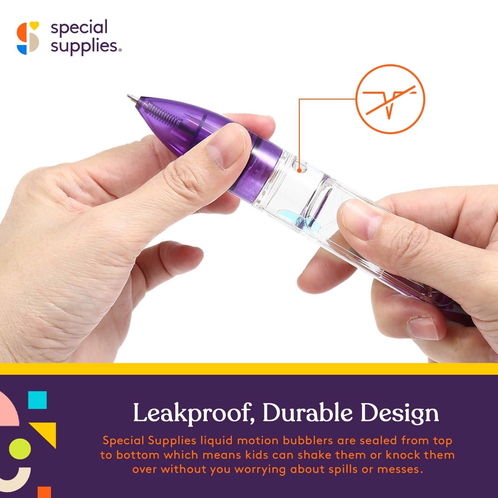 Special Supplies Liquid Motion Bubbler Toy Timer and Pen Combo (Set of 6) Colorful Hourglass Timer with Droplet Movement, Bedroom, Kitchen, Bathroom Sensory Play, Cool Home or Desk Décor