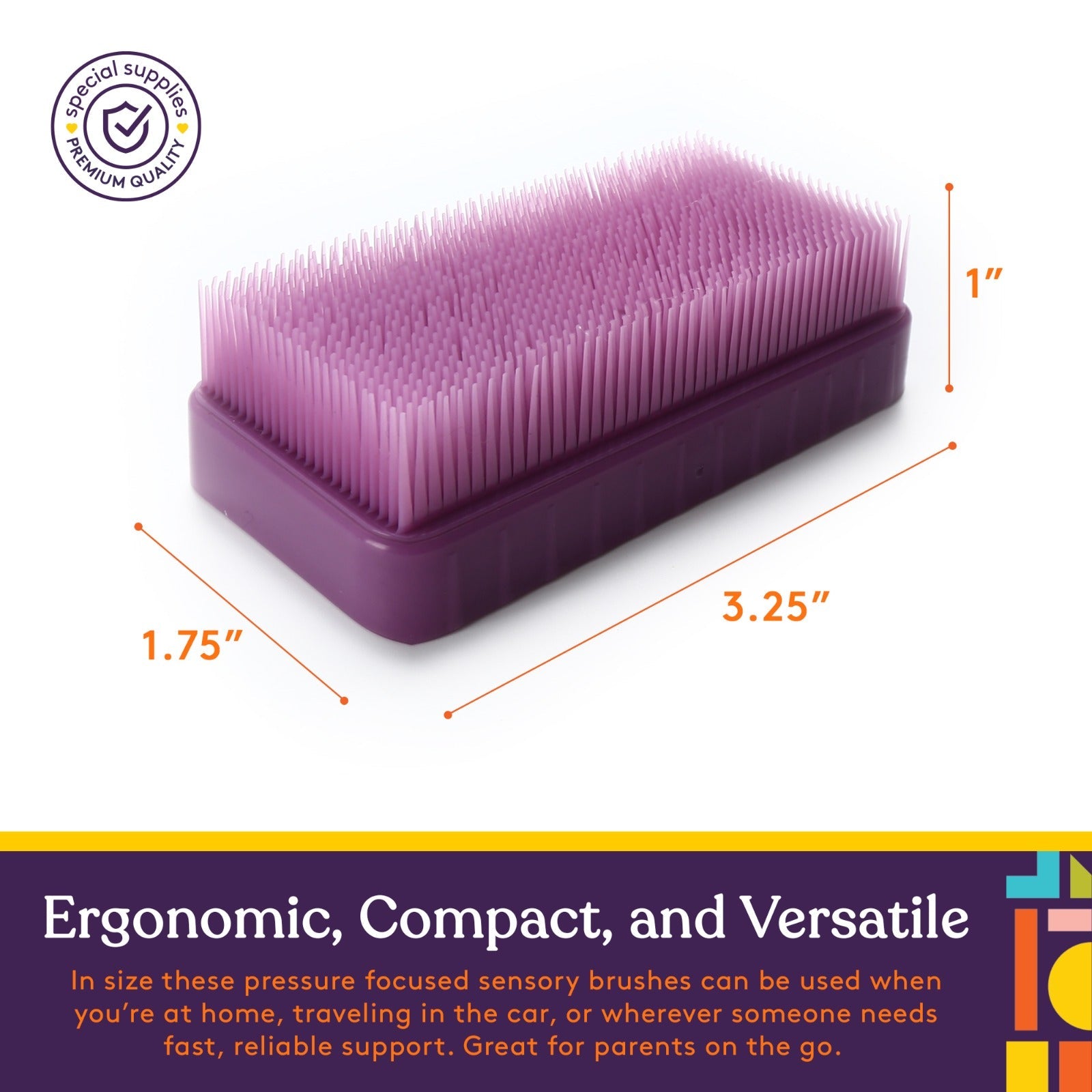 Special Supplies Therapressure Therapy Brush for Occupational and Sensory Brushing - Unicorn Colors - 8 Pack