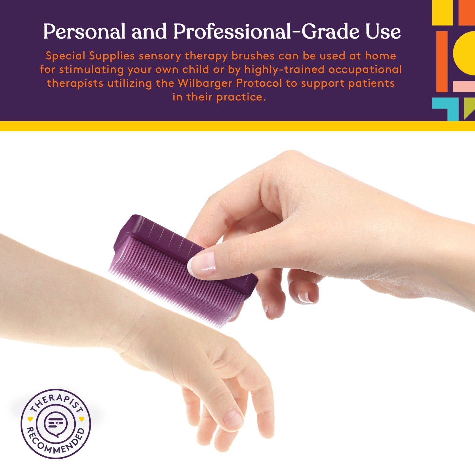 Special Supplies Therapressure Therapy Brush for Occupational and Sensory Brushing - Unicorn Colors - 8 Pack