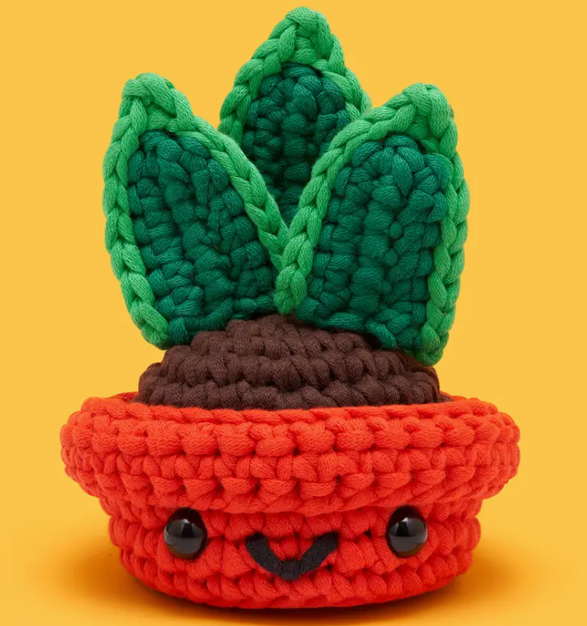 Educational Crochet Learning Kit – Beginner Fiber Arts Skill Development: Woobles Otis the Snake Plant