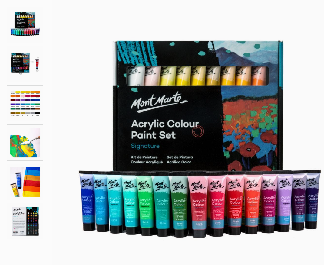 Deluxe Mont Marte Acrylic Painting Kit (48 paints, 8 canvas panels, 4 brushes, 2 palettes)