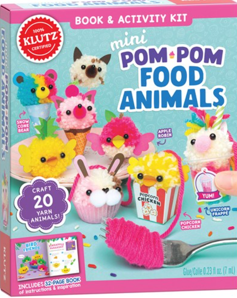 Creative Fiber Arts & Crafting Kit: Pom-Pom Animal Design and Construction Activity Set (Klutz Pom-Pom Food Animals)