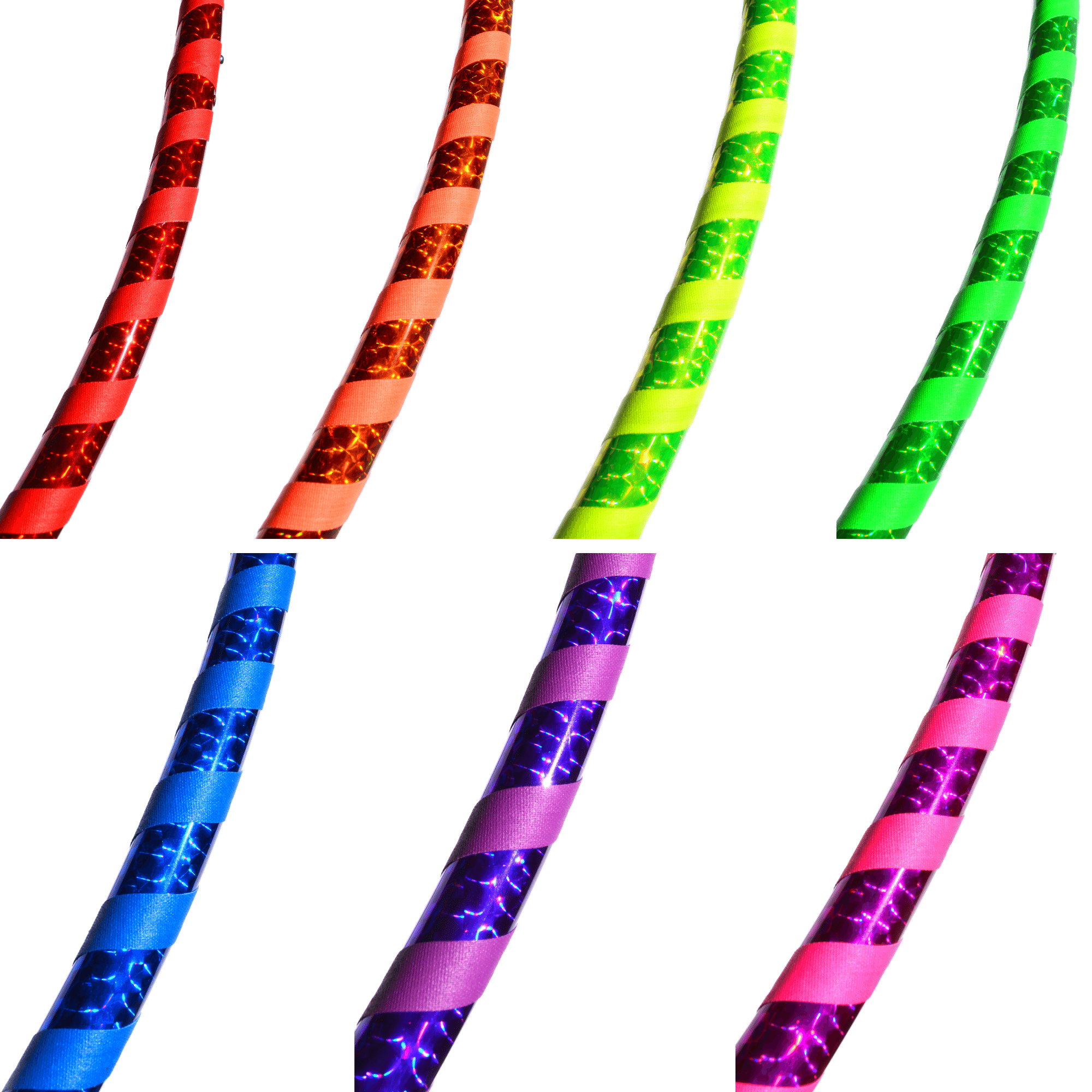 Rainbow Prism Taped Hoops ~ Beginner & Kids Fitness & Practice Hoops