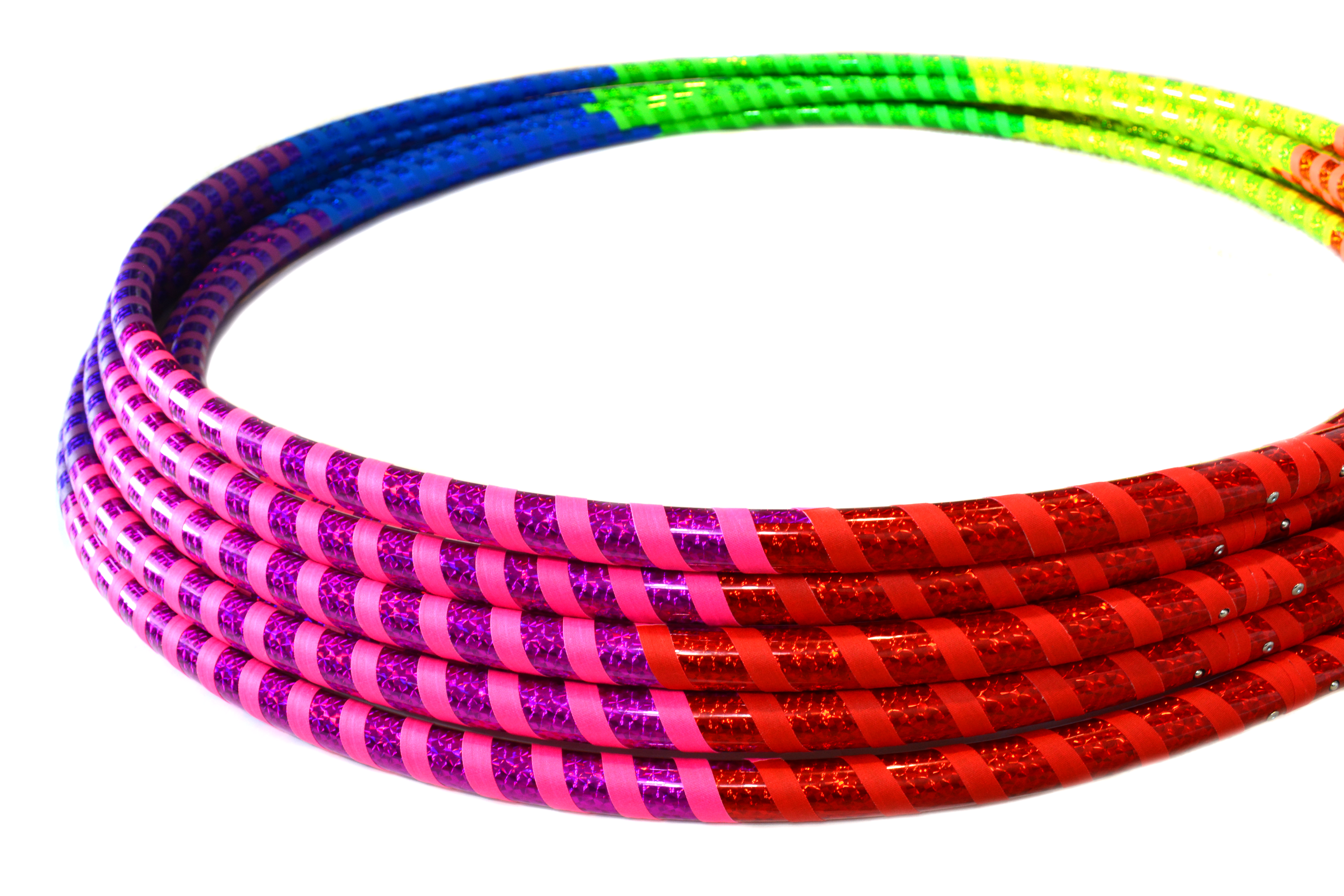 Rainbow Prism Taped Hoops ~ Beginner & Kids Fitness & Practice Hoops