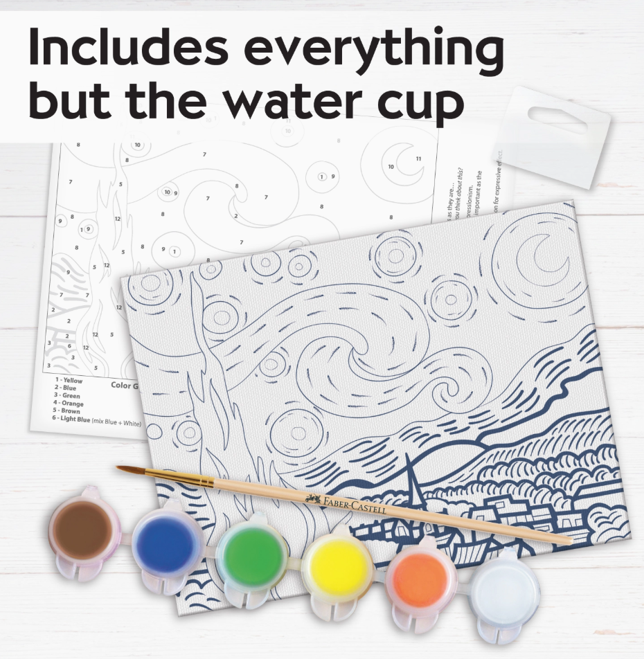 Educational Paint-by-Number Kit – The Starry Night, Art Techniques & Visual Skills Development