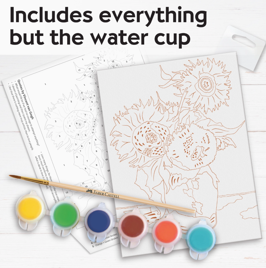 Educational Paint-by-Number Kit – Sunflowers, Art Techniques & Visual Skills Development
