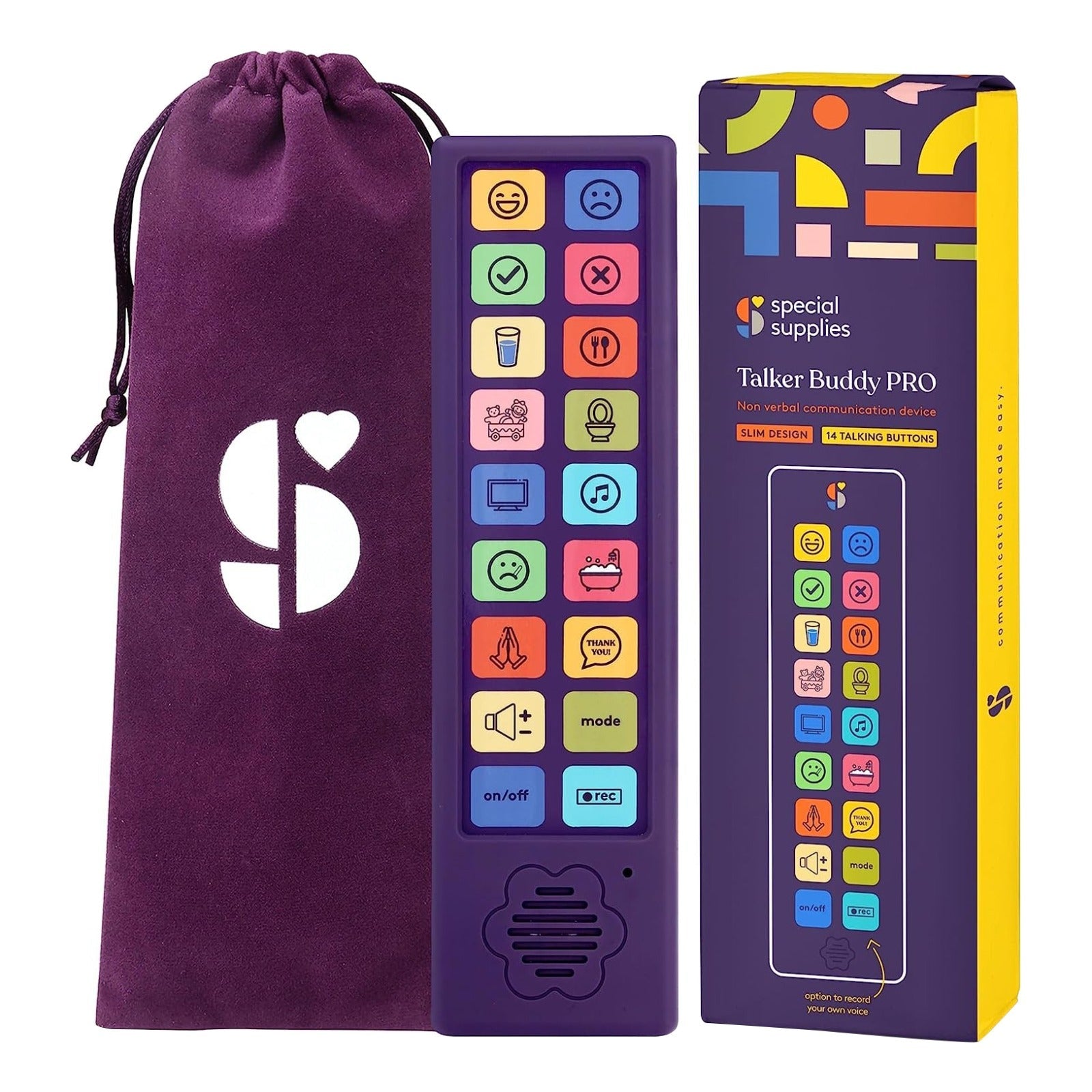 Special Supplies AAC Communication Device for Speech Therapy, Talker Buddy Communication Device for Non Verbal Kids & Adults, Autism Talking Aids for Home or School, Communication Device W/Travel Bag and Recording Option