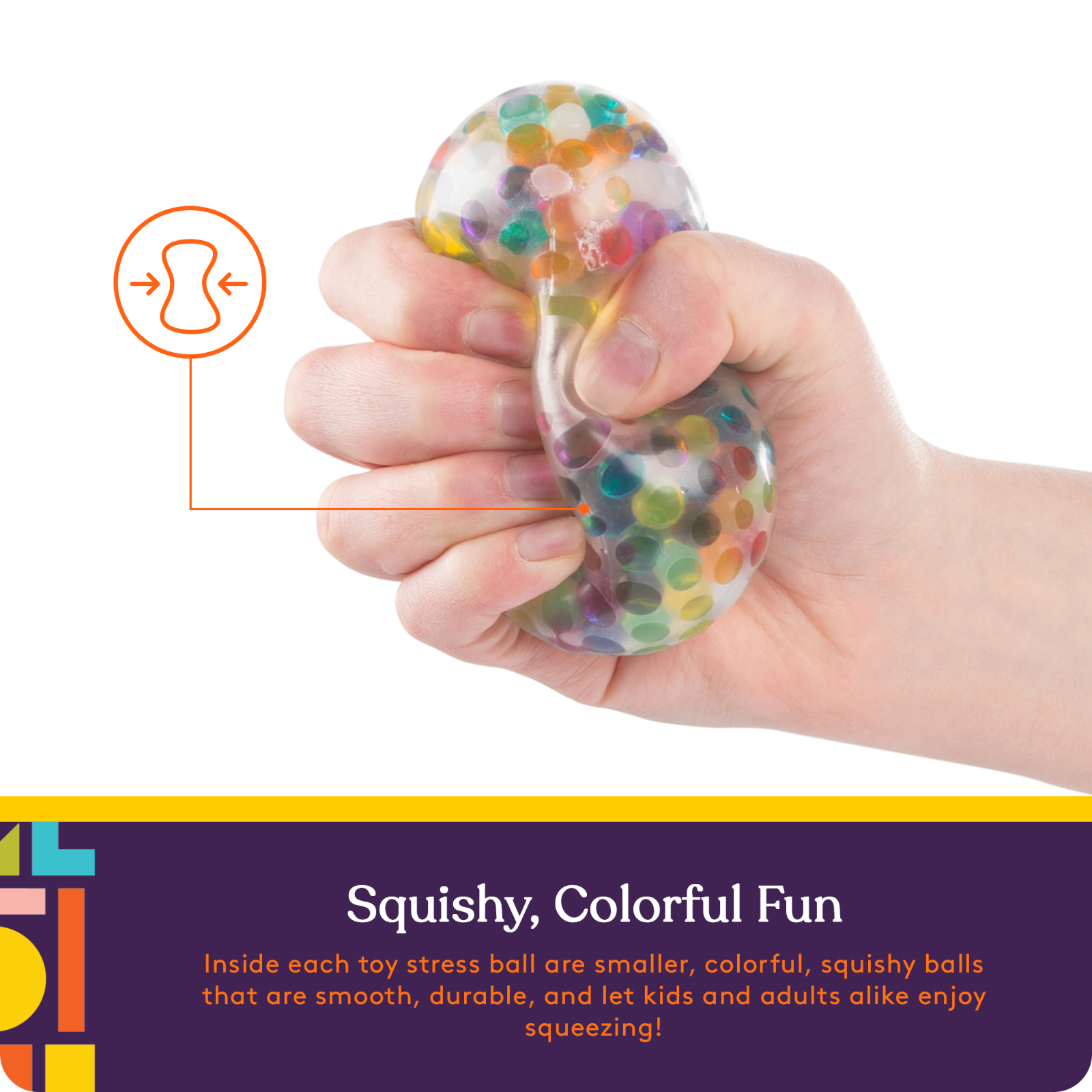 Water Beads Stress Ball (Multi- Color): 12 Pack
