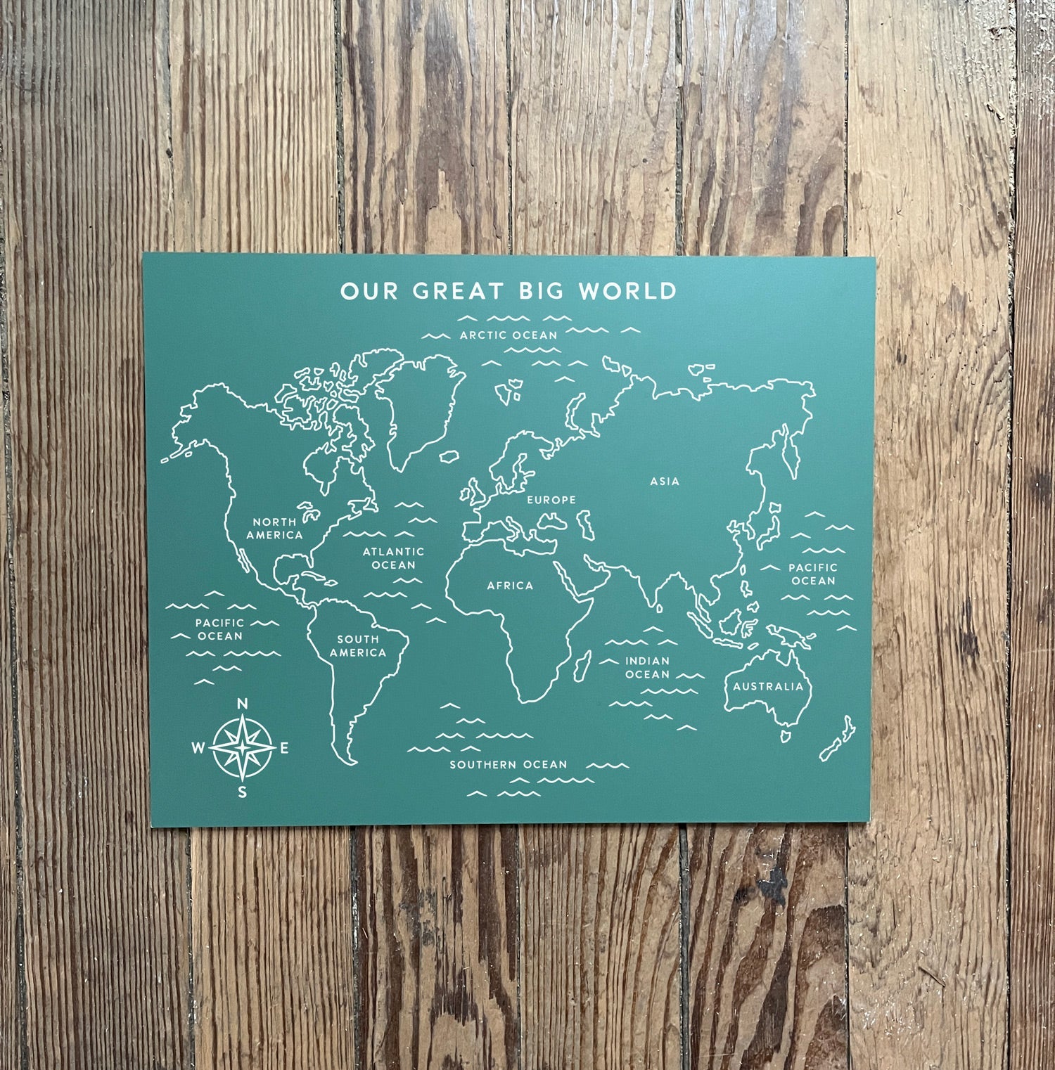 World Map Trace-n-Erase Chalkboard® (labeled)